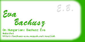 eva bachusz business card