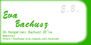 eva bachusz business card